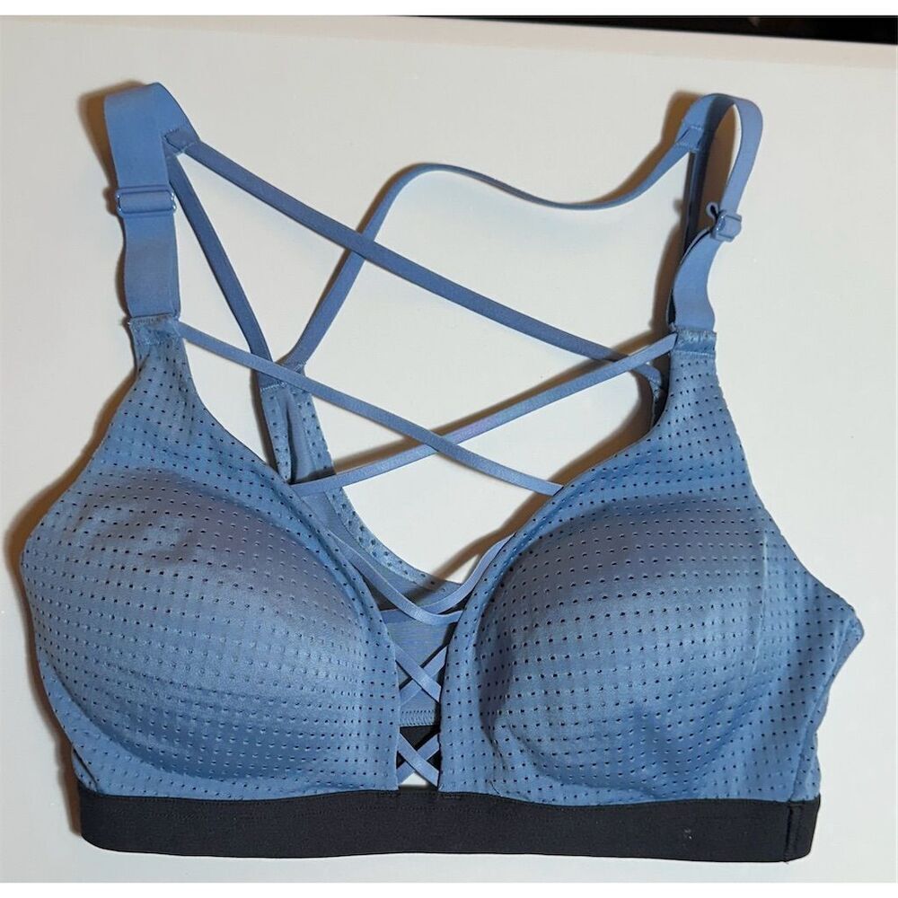 Victoria's Secret Blue Strappy Crossback Sports Bra Medium Wireless